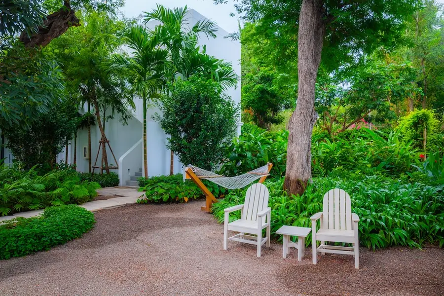 The garden and entrance of one of Stepping Stone's sober living homes